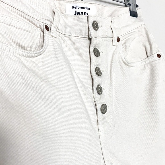 NWT Reformation Ivory Denim Shorts - Picture 3 of 5